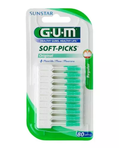 Sunstar Gum Soft-Picks Original Avec Fluorure Ordinaire 80 Unités