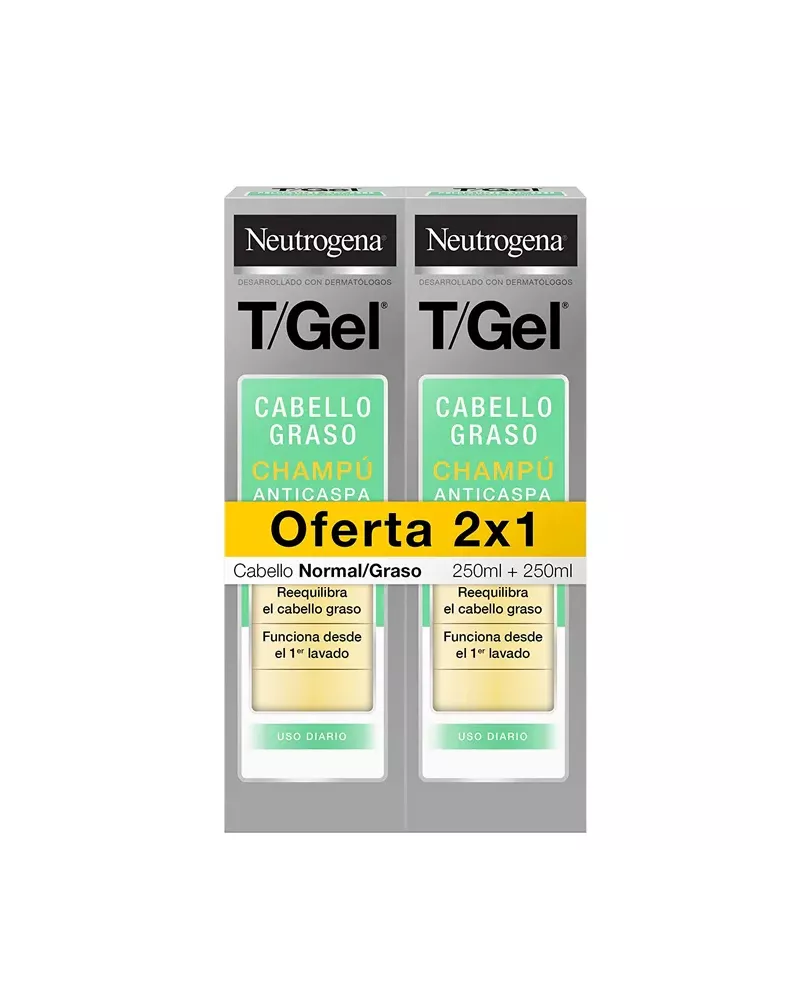 Neutrogena T/Gel Shampooing De Cheveux Huileux & Normal 2x250ml