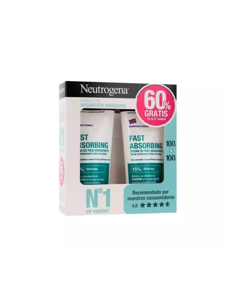 Neutrogena Immediate Absorption Foot Cream 2x100ml