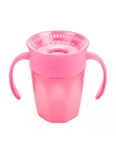 Gobelet 360 Sans Bec Verseur Rose Avec Poignées 200ml