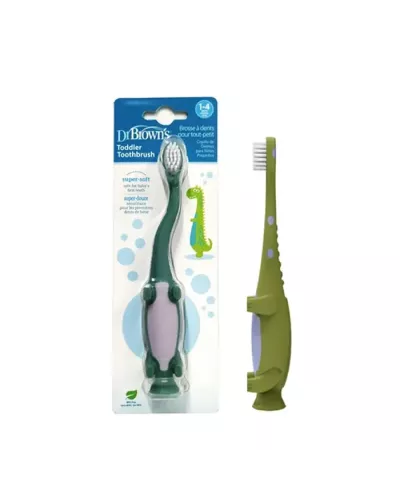 Cepillo de dientes Dr. Brown's para niños de 1 a 4 años Dinosaurio