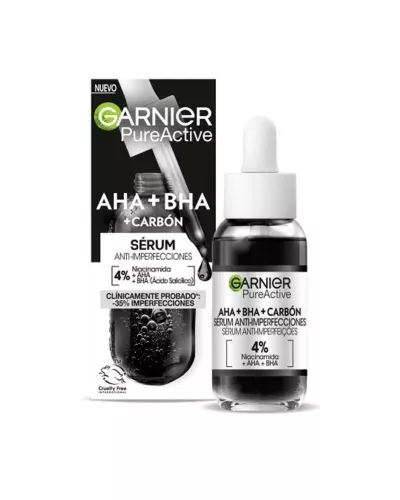 Sérum Antiimperfecciones Garnier Pure Active AHA BHA Carbón 30ml