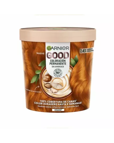 Garnier Good Coloración Permanente Sin Amoníaco 7.43 Cobrizo Cúrcuma