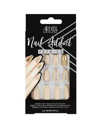Ardell Nail Addict Nude Jeweled False Nails