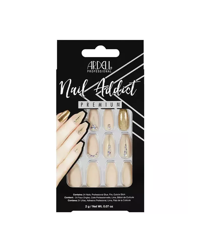 Ardell Nail Addict Nude Jeweled False Nails