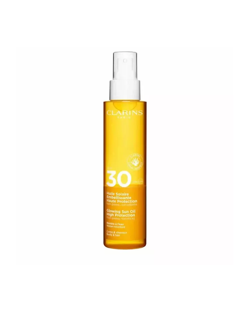 Clarins Glowing Sun Oil High Protection Body And Hair 150ml