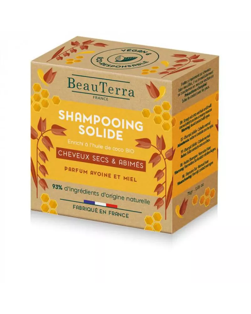 Beauterra Solide Champú De Avena y Miel 75g