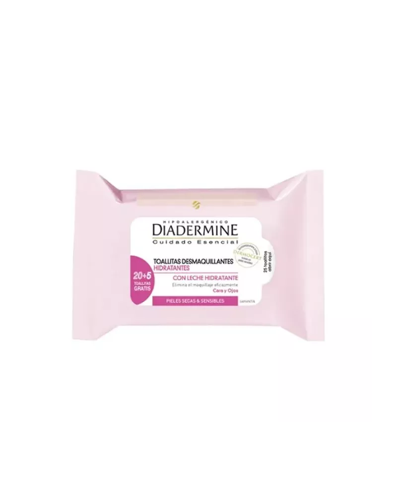 Diadermine Lingettes Démaquillantes Hydratantes 25 Unités