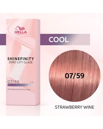Wella Shinefinity Zero Lift Glaze Tinte 07-59 Strawberry Wine 60ml 1un
