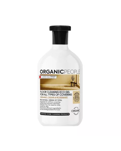 Gel ecológico de limpieza para todo tipo de suelos de madera con cedro de Organic People 200ml