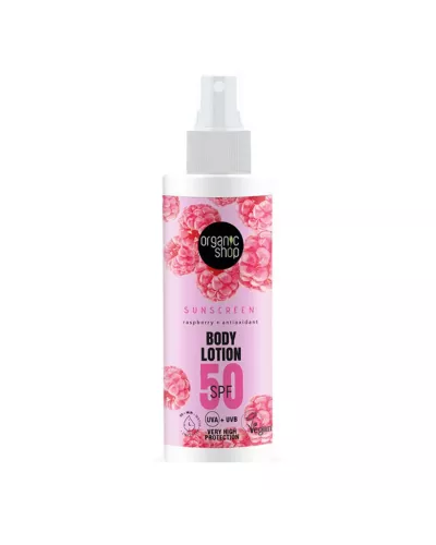 Organic Shop Raspberry Locion Corporal Spf50 150ml