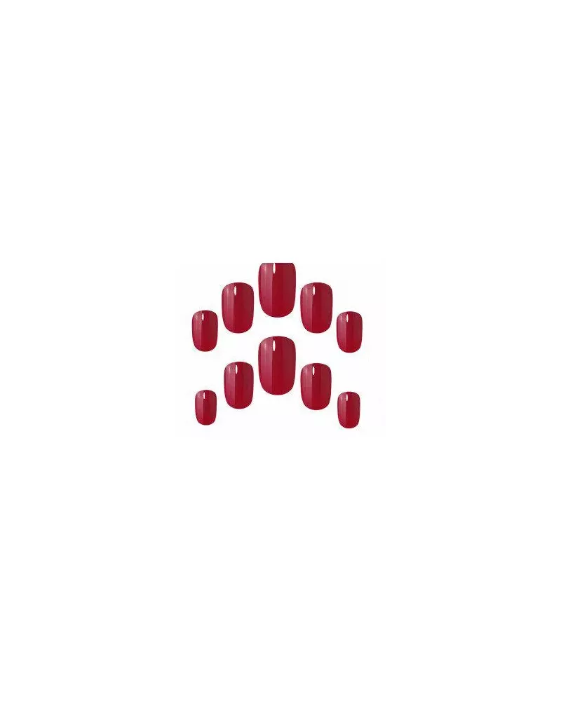 Elegant Touch Polished Colour 24 Nails With Glue Squoval Rich Red