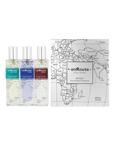 Afnan Enroute Eau de Parfum Pour Homme New York 50 ml, Paris 50 ml y Dubái 50 ml