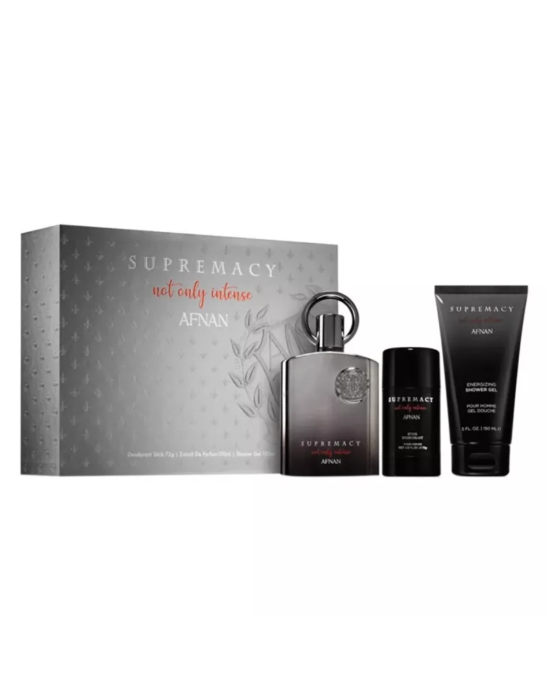Afnan Supremacy Not Only Intense Eau De Parfum 100ml Spray Gel De Baño 100ml Desodorante Stick 75ml
