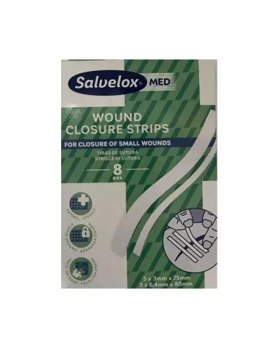 Salvelox Suture Strips 8 Pcs Assorted