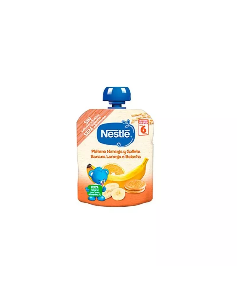 Nestle Nestlé Bolsita Plátano, Naranja y Galleta 6m 90g