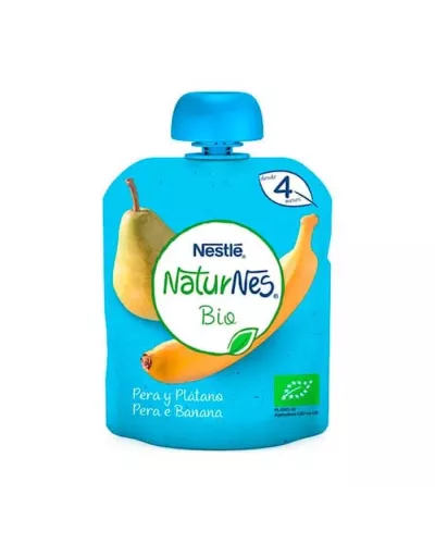 Nestlé Naturnes Bio Pera Plátano Bolsa 90g