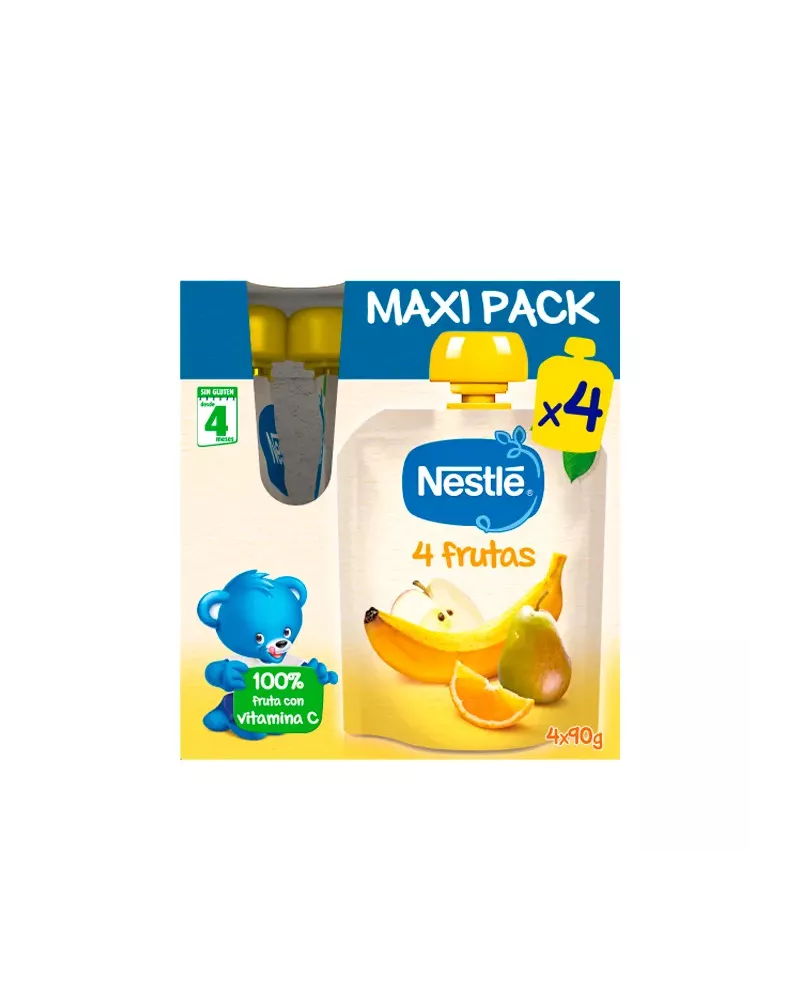 Nestle Sachet of 4 fruits 4x90g Maxi Pack