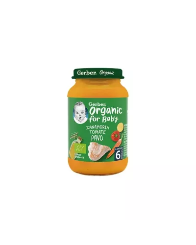Gerber Organic Carotte Tomate Dinde 1U 190g
