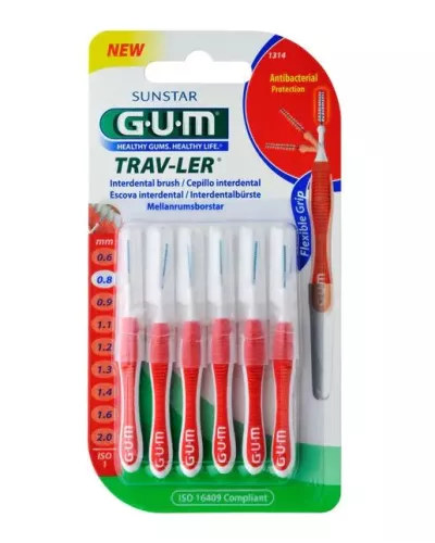 Sunstar Gum Trav-Ler Cepillo Interdental Iso1 1314 0,8mm 6 Unidades