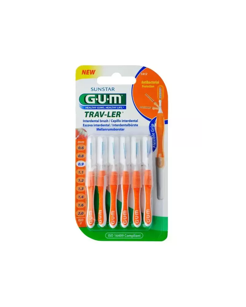 Sunstar Gum Interdental Brush 0,9mm Trav-Ler 6 Uds