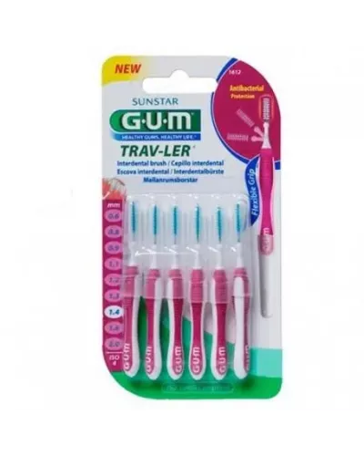 Gum Travler Brossette Interdentaire Cylindrique Fine 1,4 Mm Réf 1612 4 Unités
