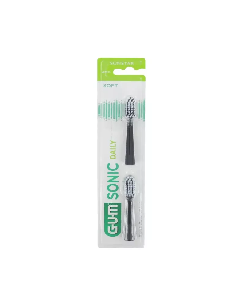 Gum Sonic Daily Refills Black Brush 2U