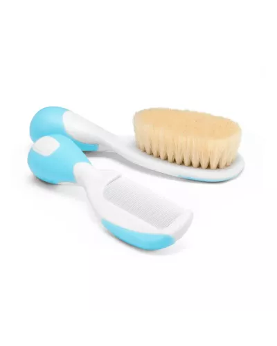 Chicco Cepillo y Peine Azul Pelo Natural 1U