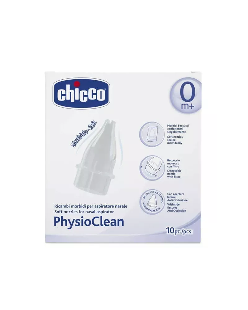 Chicco Physioclean Recharges Aspirateur Nasal Soft And Easy 0M+ 10 Units
