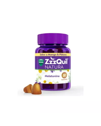Vicks Zzzquil Natura Melatonin Saveur Mangue et Banane 30 Unités