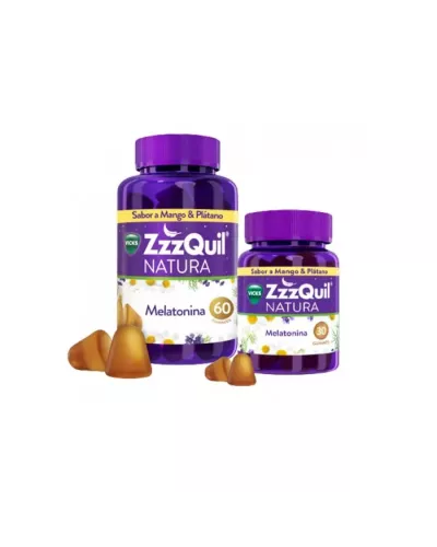 Zzzquil Natura Mélatonine Mangue & Banane 60+30 Unités