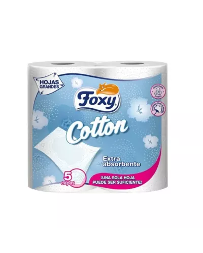 Foxy Cotton Papier Toilette 5 Couches 4 Rouleaux