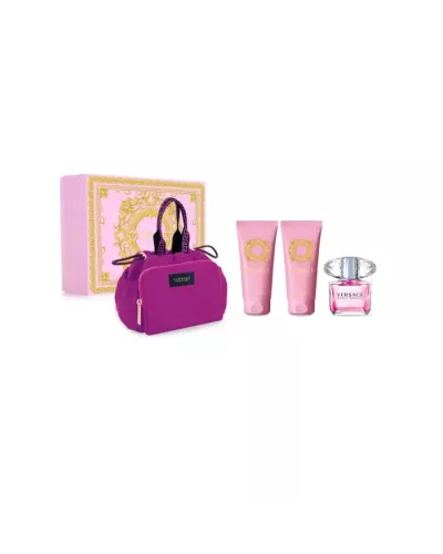 Versace Bright Crystal Eau De Toilette Spray 90ml Set 4 Piezas