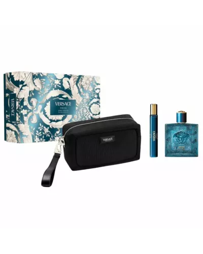 Versace Eros Pour Homme Eau De Toilette Vaporisateur 100ml Coffret 3 Produits