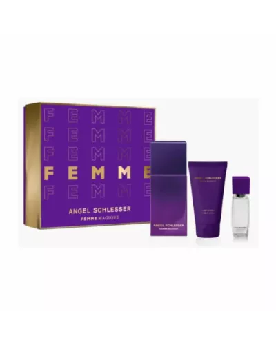 Angel Schlesser Femme Magique Eau de Toilette Vaporisateur 100ml Coffret 3 Productos