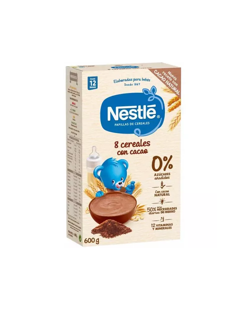 Nestle Nestlé Papilla De 8 Cereales Al Cacao 600g