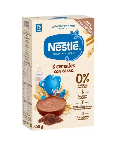 Nestle Nestlé Papilla De 8 Cereales Al Cacao 600g