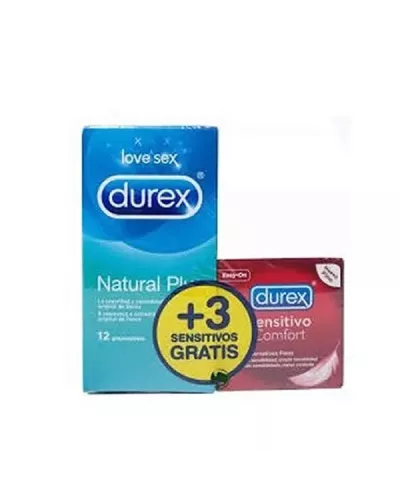 Durex Love Sex Natural Plus 12 Preservativos + 3 Sensitivos