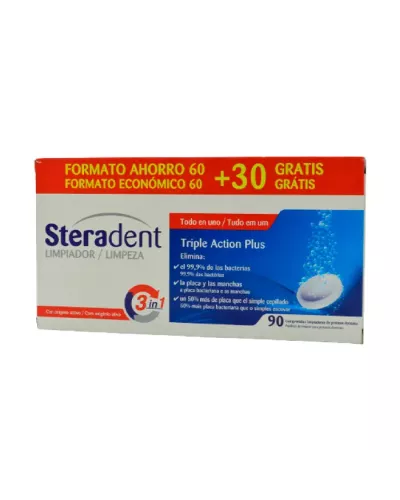 Steradent Triple Action Plus 90 Comprimés