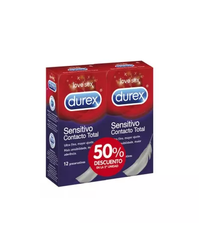 Durex Sensitivo Contacto Total Preservativos 2x12 Unidades