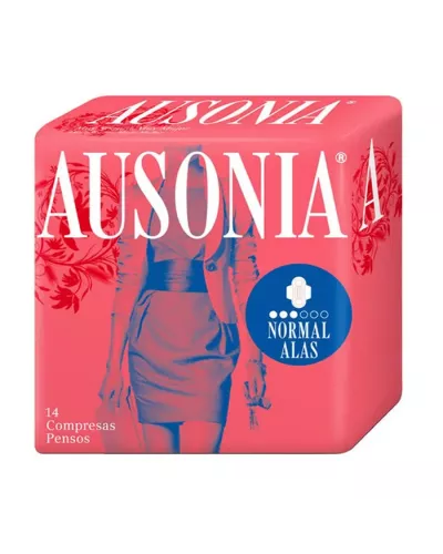 Ausonia Normal Avec Ailettes Serviettes Hygiéniques 14 Unités