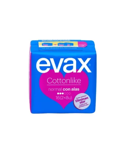 Evax Cottonlike Normal Avec Ailettes 16 Unités
