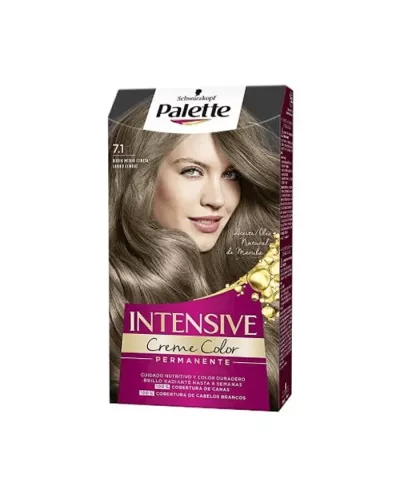 Tinte de coloración en crema Schwarzkopf Palette Intensive 7.1 Rubio Ceniza Medio
