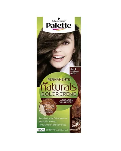 Crema de color Schwarzkopf Palette Naturals 4.0 Castaño Medio