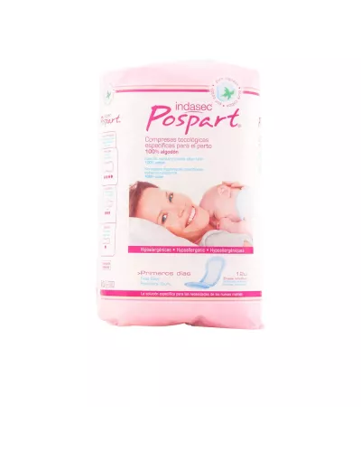 Indasec Pospart Tocological Compresses 100% Coton 12 Unités