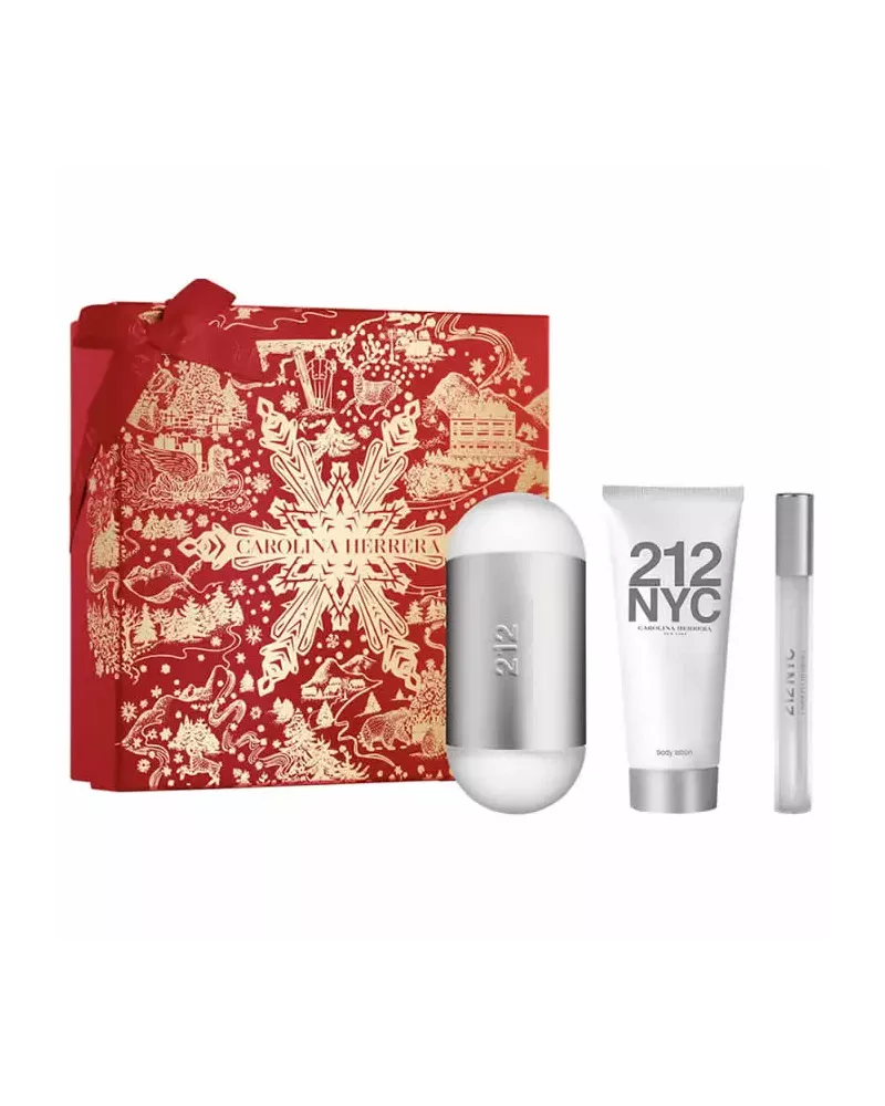 Carolina Herrera 212 Nyc Eau De Toilette Spray 100ml Set 3 Piezas