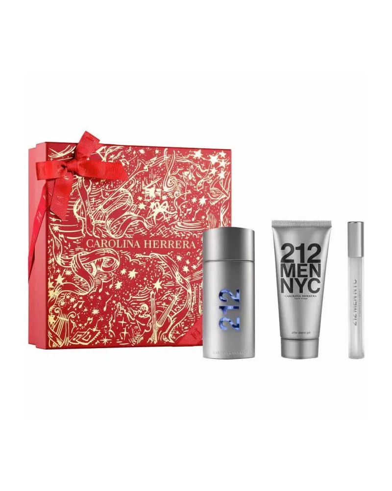 Carolina Herrera 212 Men Eau De Toilette Spray 100ml Coffret 3 Produits