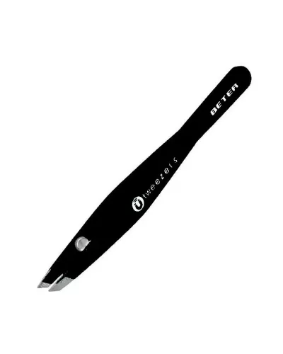 Beter Tweezers Magnetic Slanted Tip Black