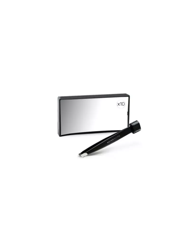 Beter Elite Rectangular Mirror X10 With Tweezer