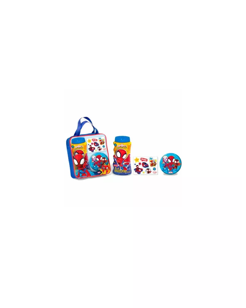 Bolsa de baño de Cartoon Lorenay Spiderman con tatuajes y gel 300ml